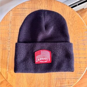 🎅 3/$15 SALE Carhartt Men’s Navy Blue Flag Patch Beanie NWOT